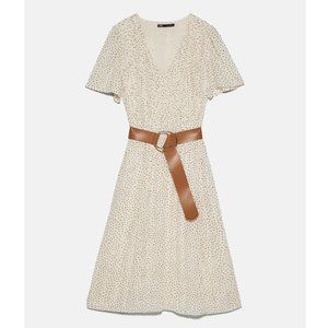 Zara Pleated Midi Dress with Belt